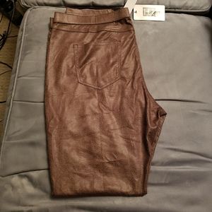 HUE LEATHERETTE Python pattern leggings XL